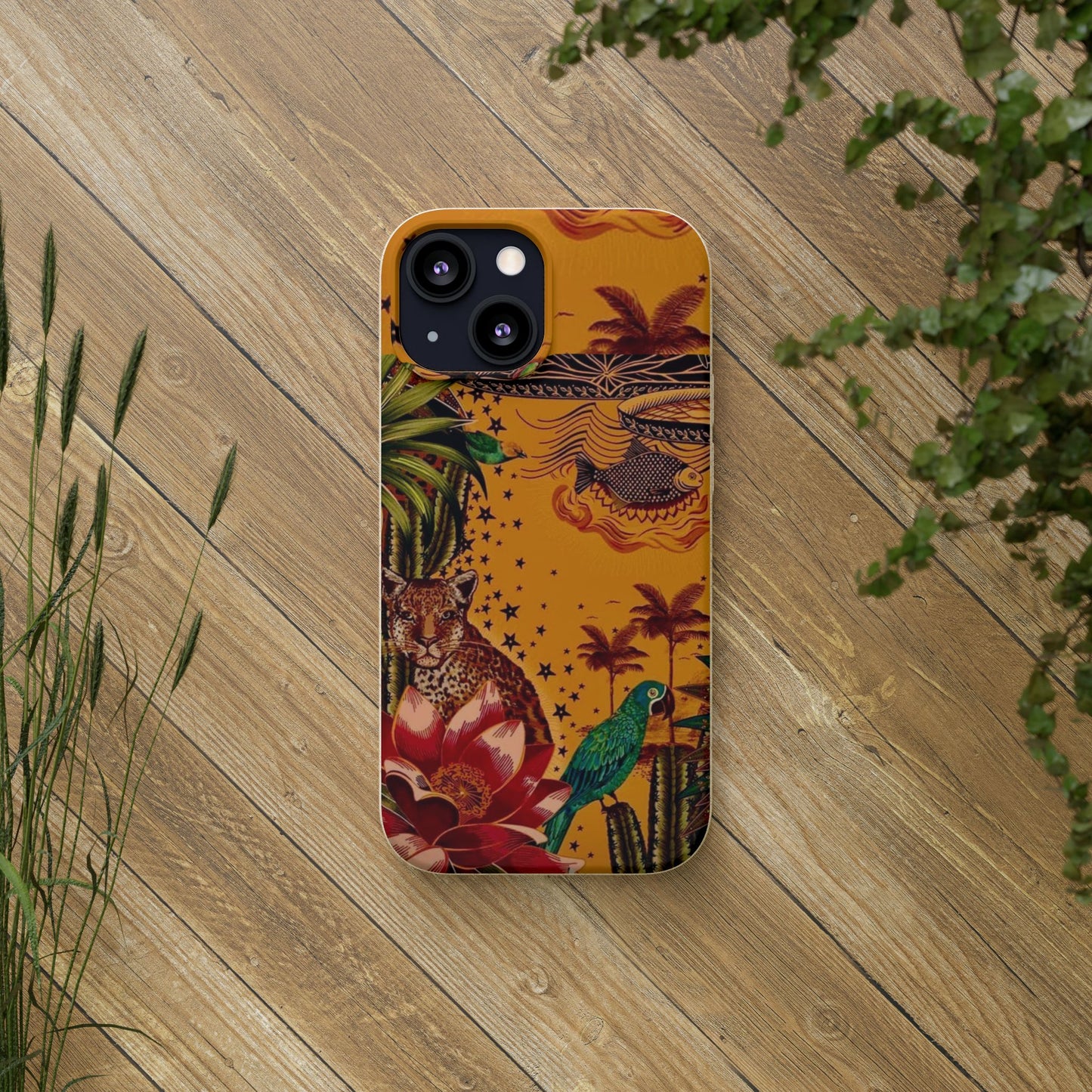 🌿 Fundas Biodegradables – Pintura de la Amazonía | Funda Ecológica para iPhone y Samsung