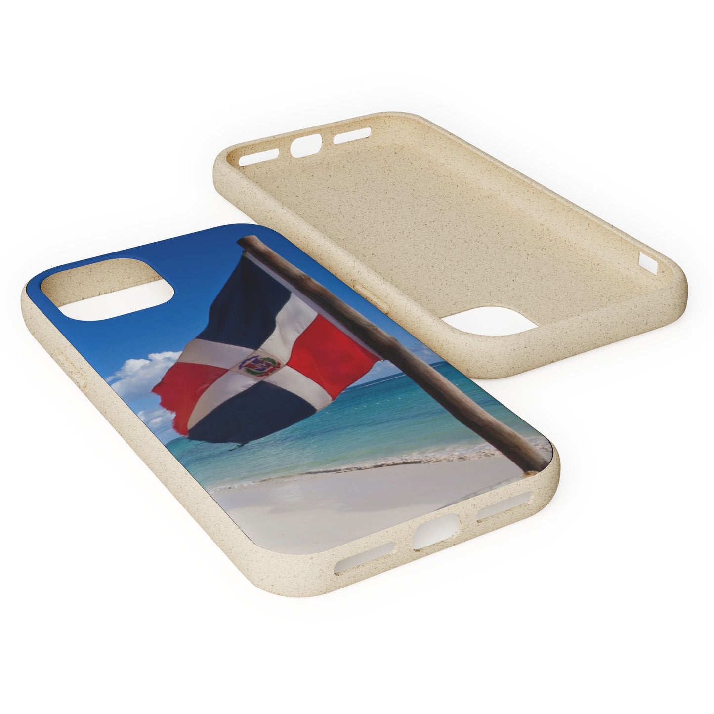 Funda Biodegradable | Bandera de RD en la Playa 🇩🇴 | iPhone y Samsung