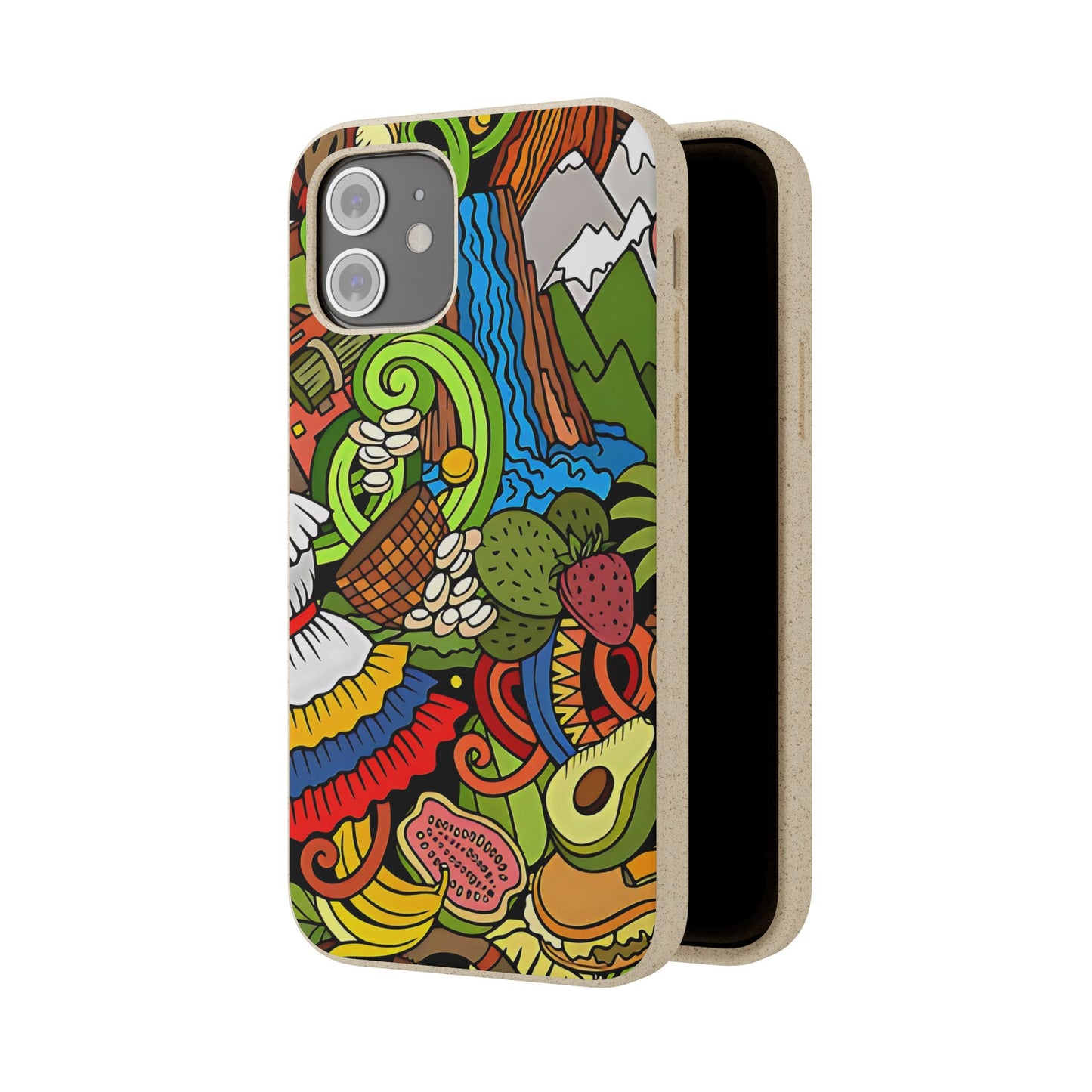 Funda Biodegradable | Dibujo Doodle cosas típicas de Venezuela | iPhone y Samsung