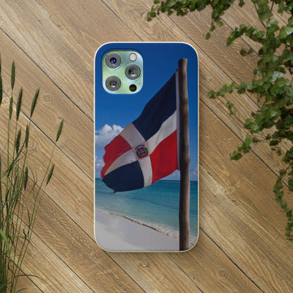Funda Biodegradable | Bandera de RD en la Playa 🇩🇴 | iPhone y Samsung