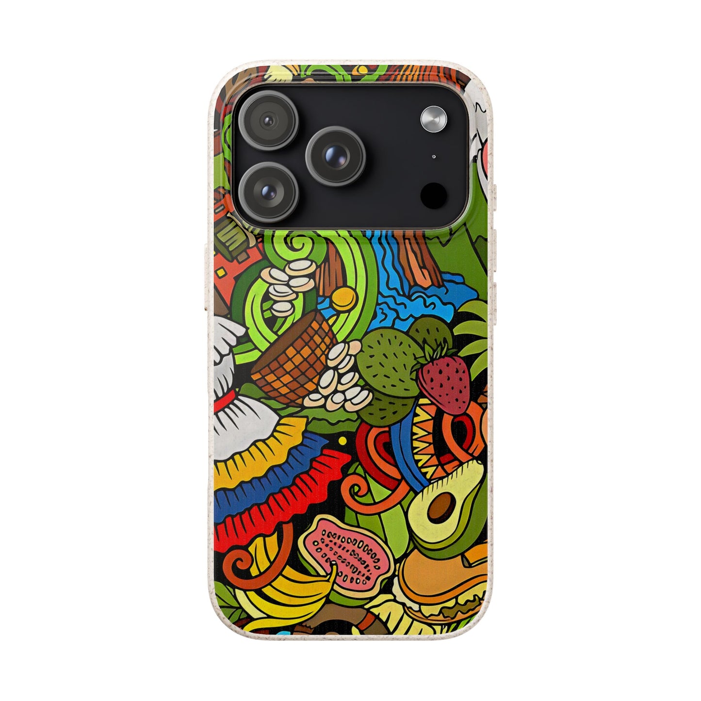 Funda Biodegradable | Dibujo Doodle cosas típicas de Venezuela | iPhone y Samsung