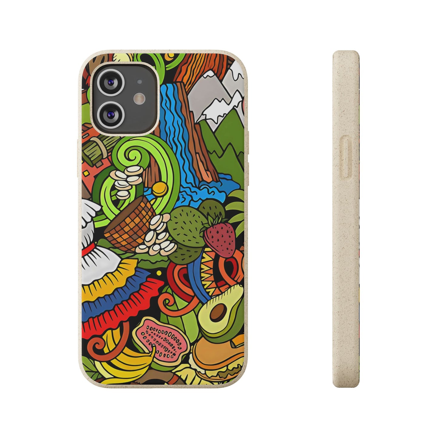 Funda Biodegradable | Dibujo Doodle cosas típicas de Venezuela | iPhone y Samsung