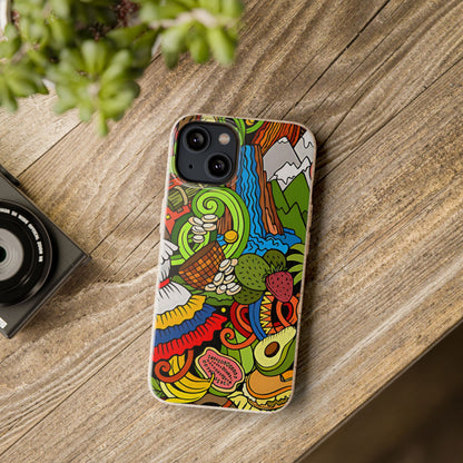 Funda Biodegradable | Dibujo Doodle cosas típicas de Venezuela | iPhone y Samsung