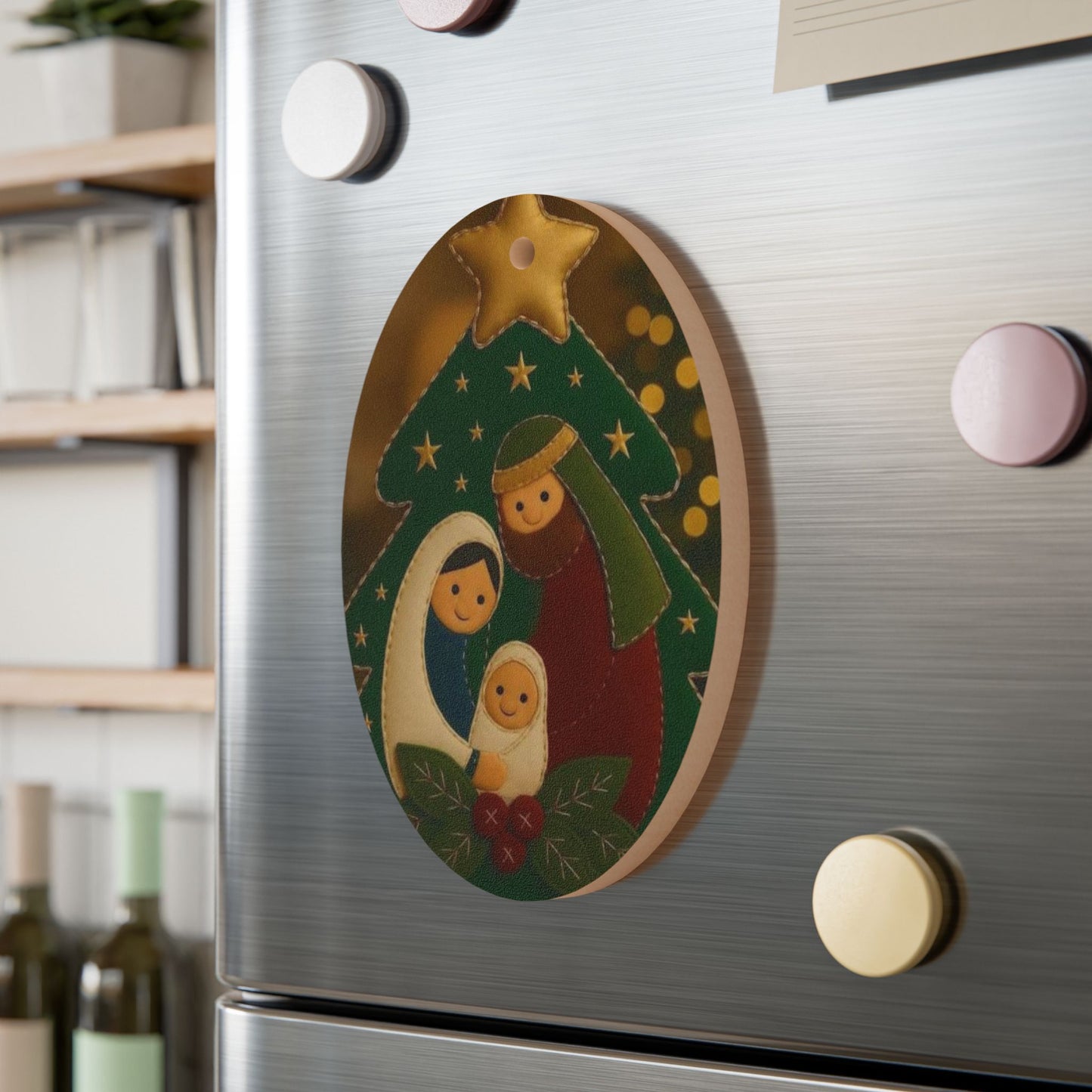 Adorno Navideño de Madera — Nacimiento del Niño Jesús (Belén)