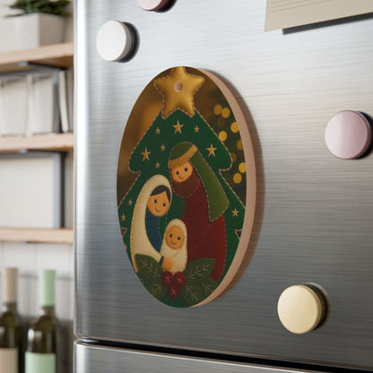 Adorno Navideño de Madera — Nacimiento del Niño Jesús (Belén)