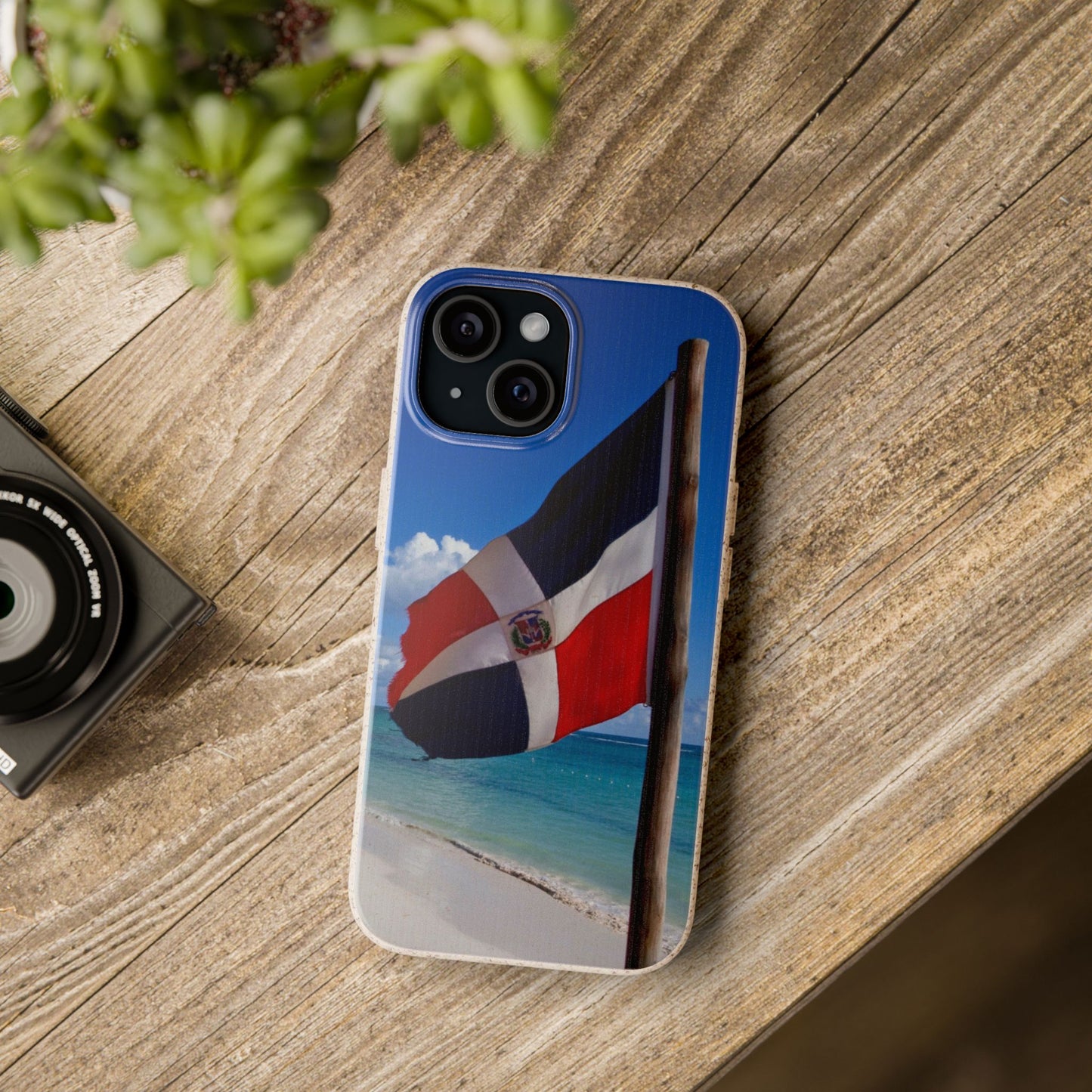 Funda Biodegradable | Bandera de RD en la Playa 🇩🇴 | iPhone y Samsung