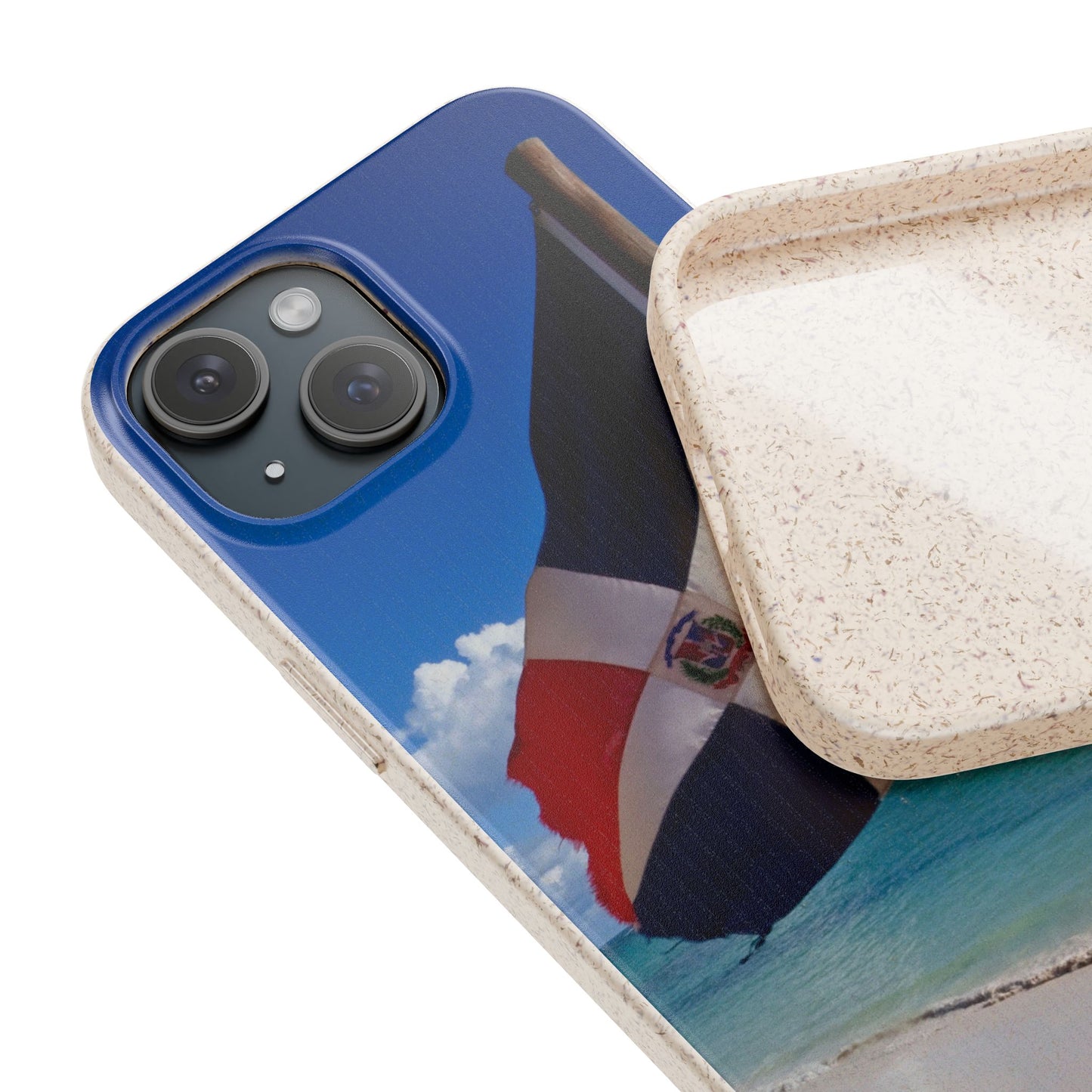 Funda Biodegradable | Bandera de RD en la Playa 🇩🇴 | iPhone y Samsung