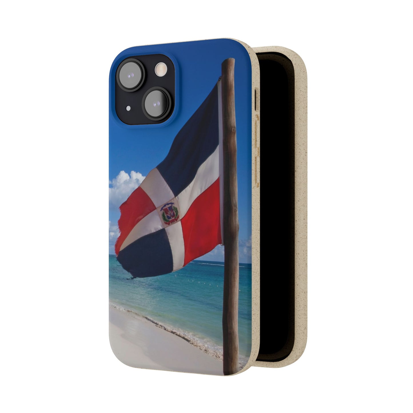 Funda Biodegradable | Bandera de RD en la Playa 🇩🇴 | iPhone y Samsung
