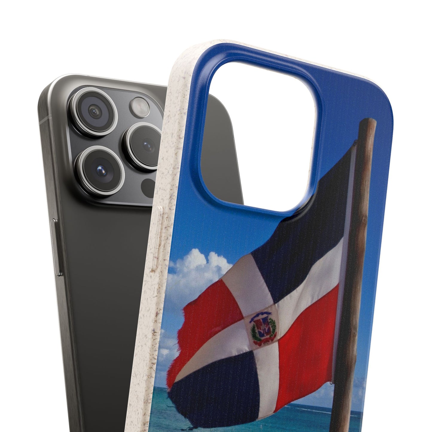 Funda Biodegradable | Bandera de RD en la Playa 🇩🇴 | iPhone y Samsung