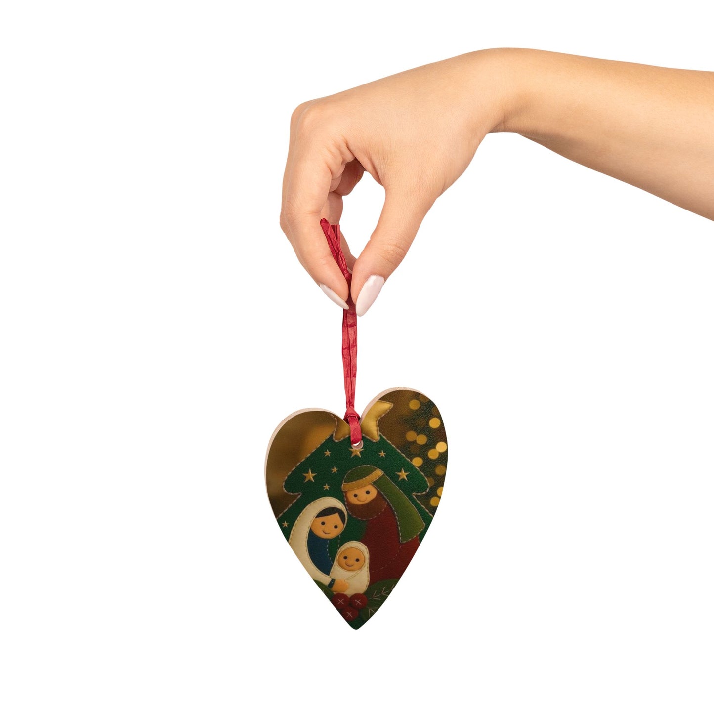 Adorno Navideño de Madera — Nacimiento del Niño Jesús (Belén)