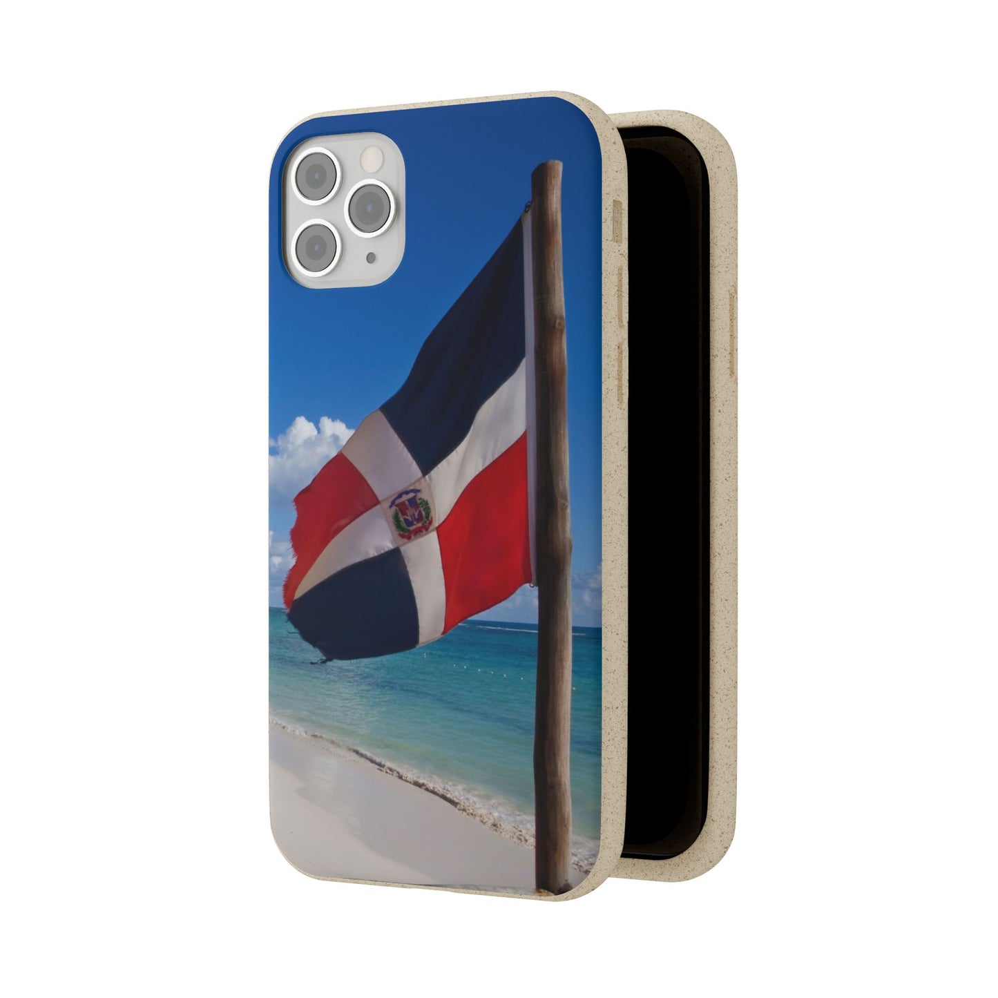 Funda Biodegradable | Bandera de RD en la Playa 🇩🇴 | iPhone y Samsung