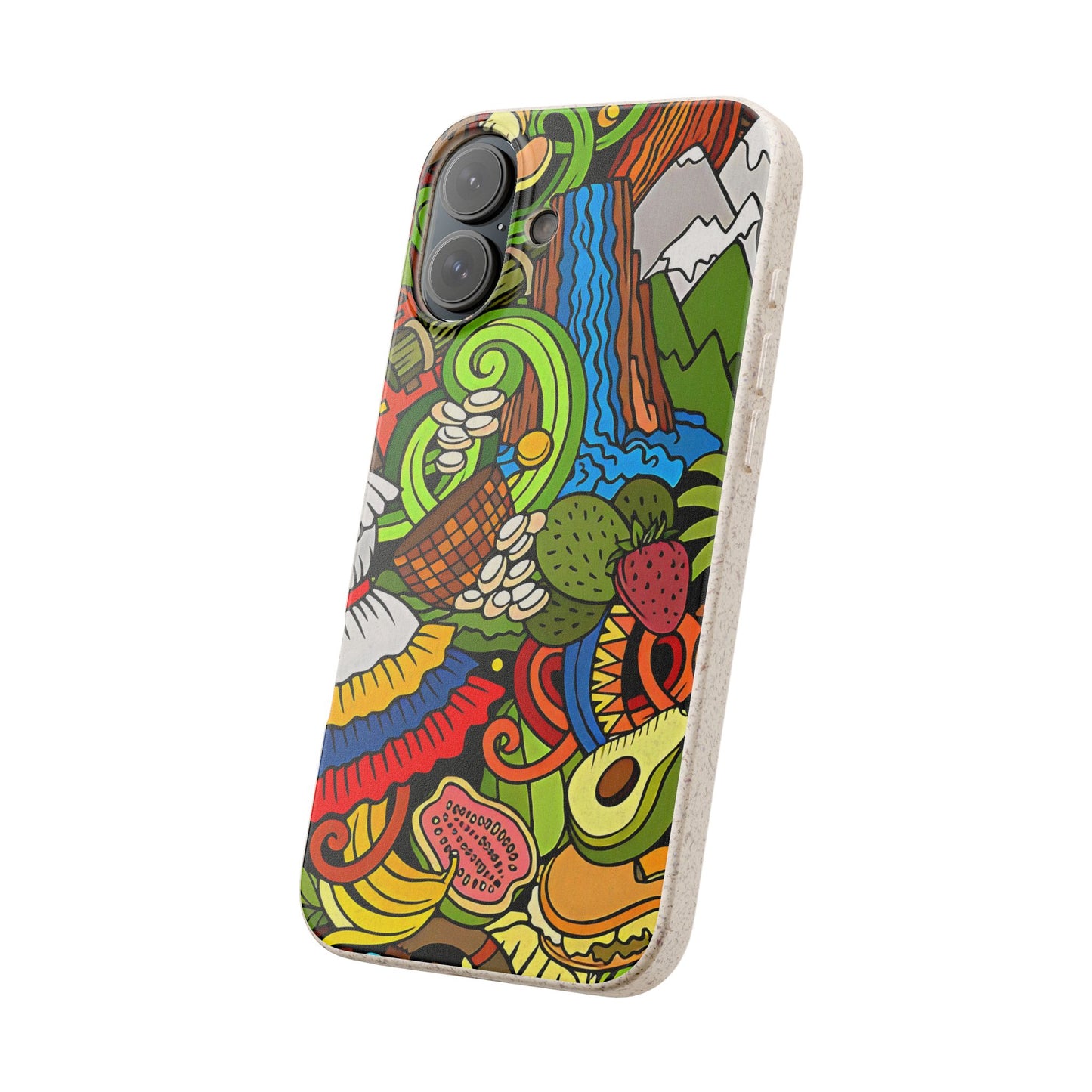 Funda Biodegradable | Dibujo Doodle cosas típicas de Venezuela | iPhone y Samsung