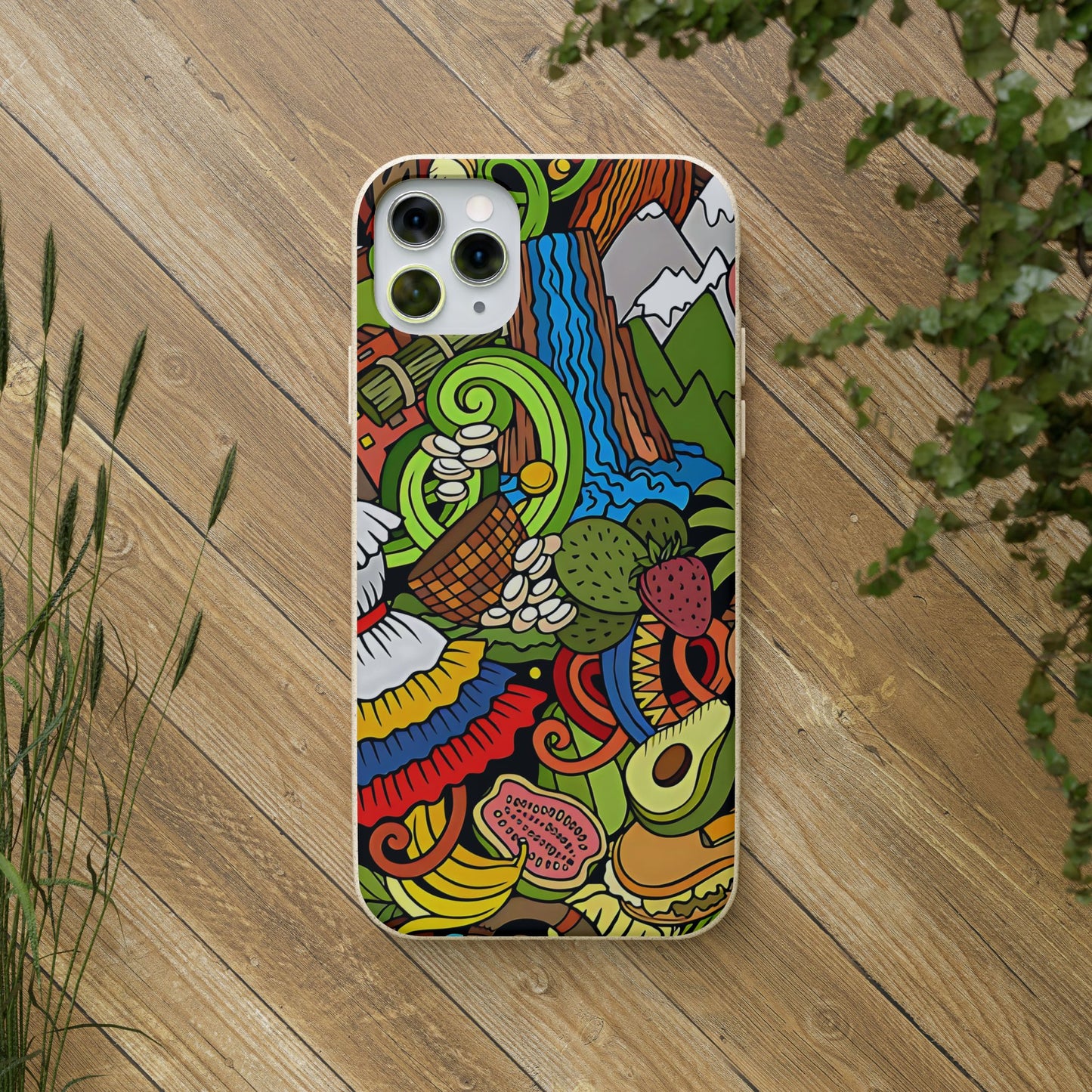 Funda Biodegradable | Dibujo Doodle cosas típicas de Venezuela | iPhone y Samsung