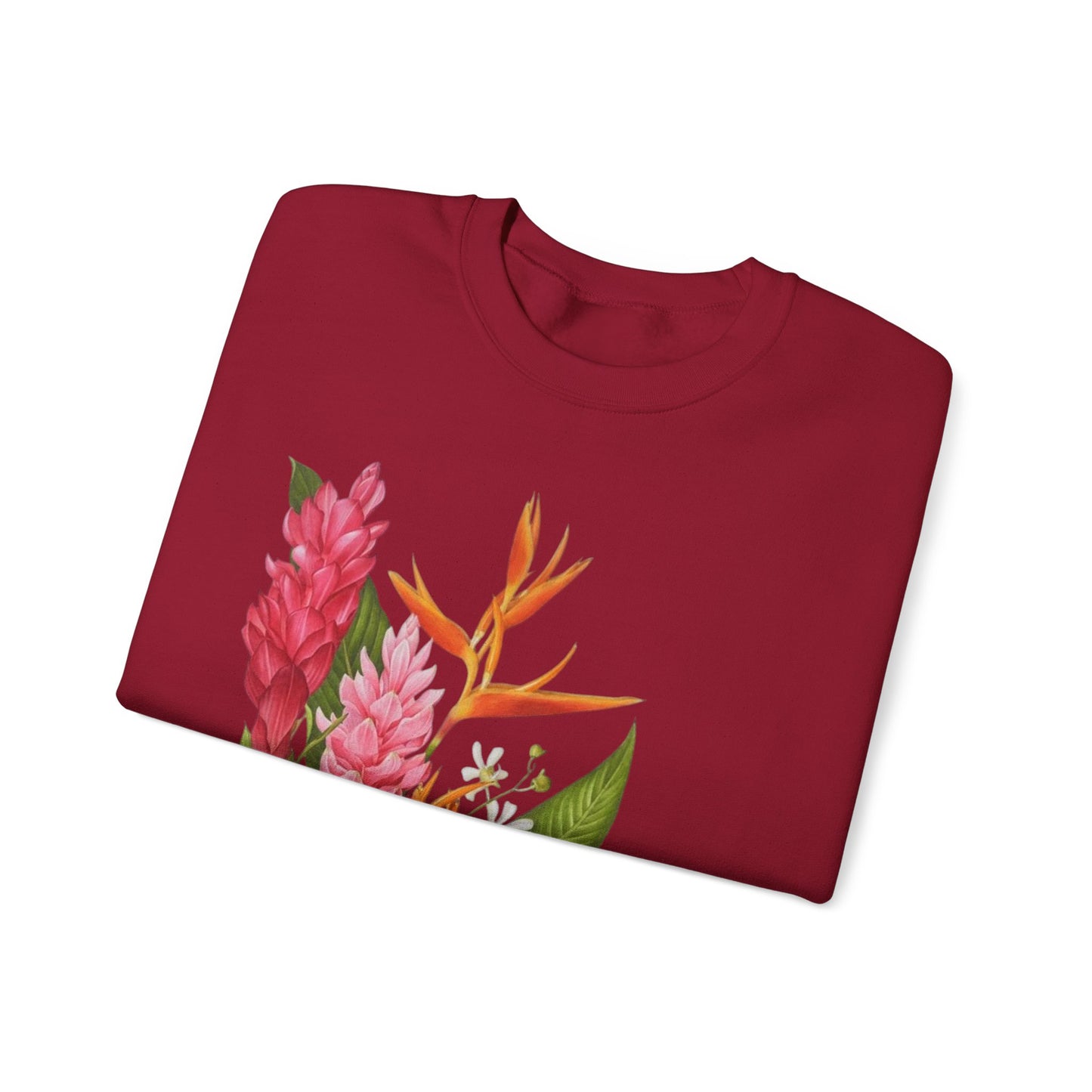 Sudadera Tropical Floral — Ave del Paraíso & Ramo de Jengibre (Unisex)