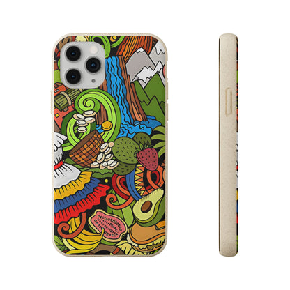 Funda Biodegradable | Dibujo Doodle cosas típicas de Venezuela | iPhone y Samsung