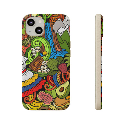 Funda Biodegradable | Dibujo Doodle cosas típicas de Venezuela | iPhone y Samsung