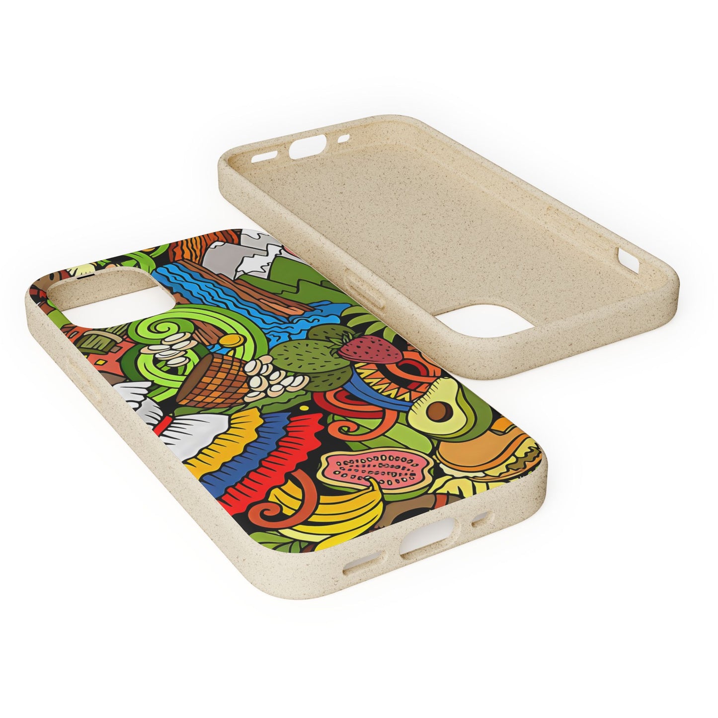 Funda Biodegradable | Dibujo Doodle cosas típicas de Venezuela | iPhone y Samsung