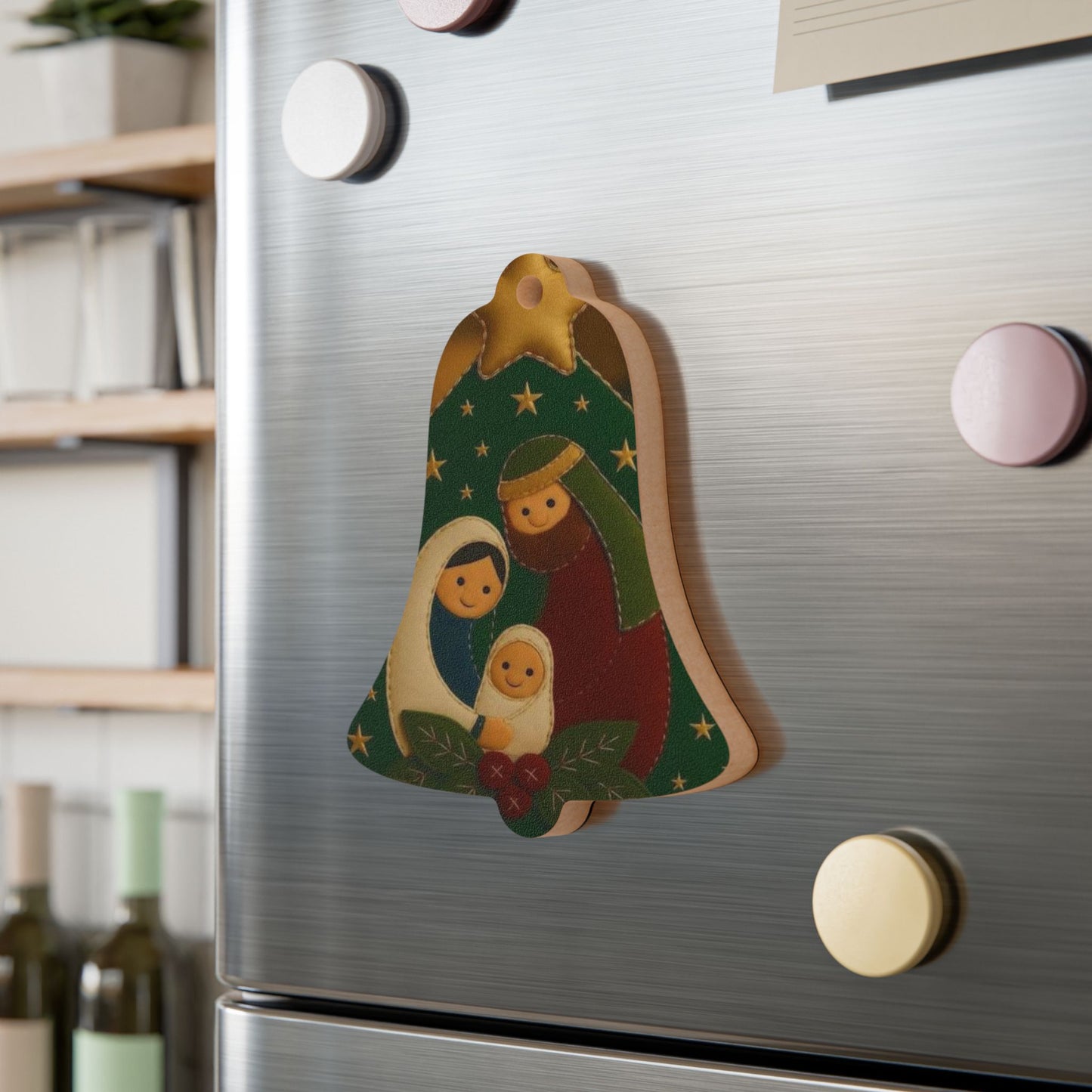 Adorno Navideño de Madera — Nacimiento del Niño Jesús (Belén)