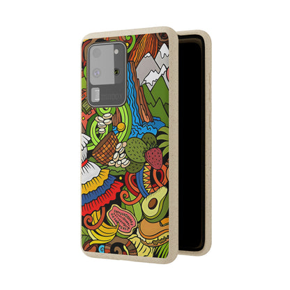 Funda Biodegradable | Dibujo Doodle cosas típicas de Venezuela | iPhone y Samsung