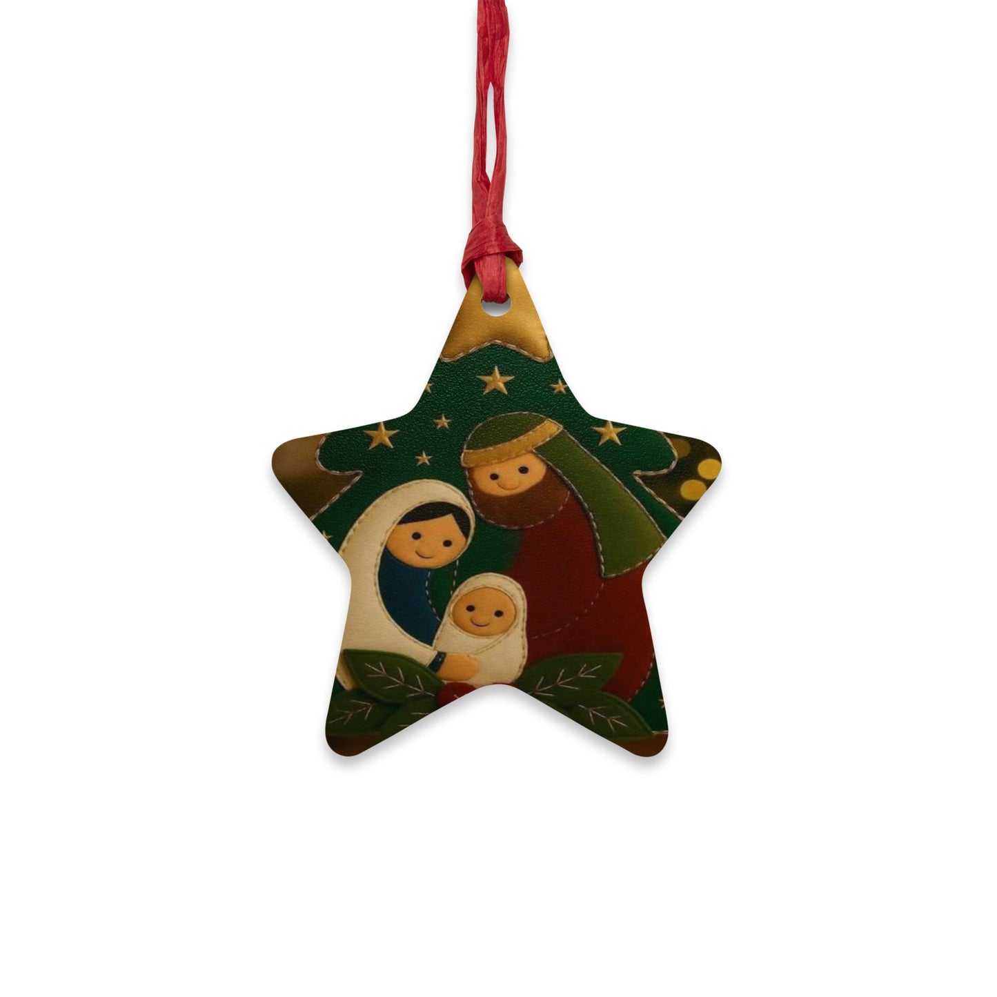Adorno Navideño de Madera — Nacimiento del Niño Jesús (Belén)