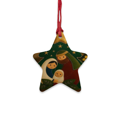 Adorno Navideño de Madera — Nacimiento del Niño Jesús (Belén)