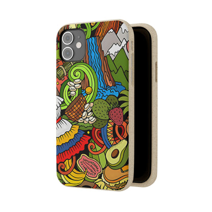 Funda Biodegradable | Dibujo Doodle cosas típicas de Venezuela | iPhone y Samsung