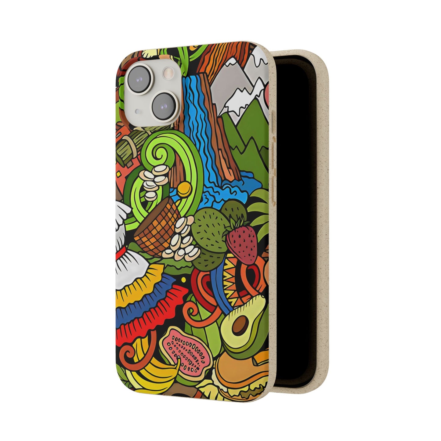 Funda Biodegradable | Dibujo Doodle cosas típicas de Venezuela | iPhone y Samsung