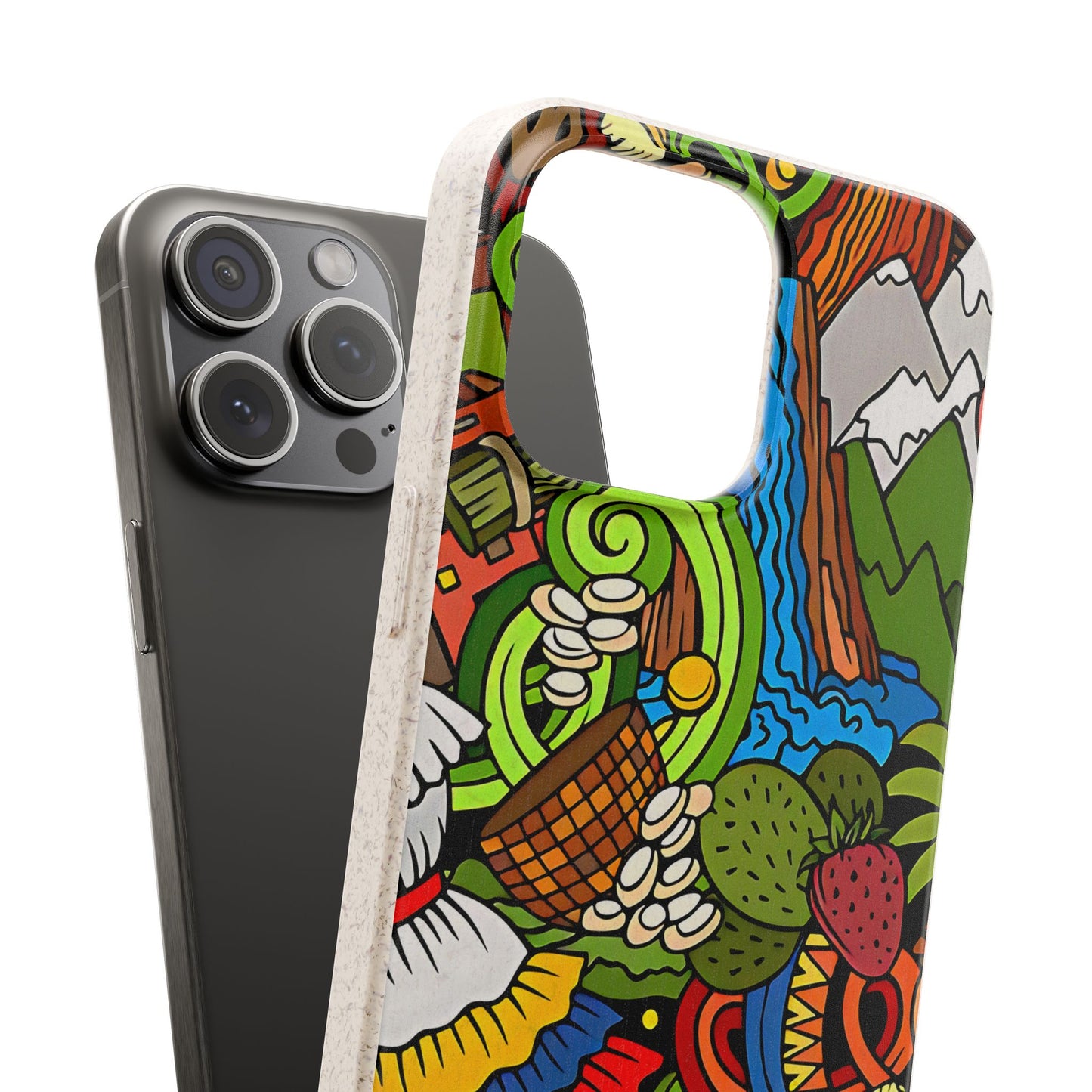 Funda Biodegradable | Dibujo Doodle cosas típicas de Venezuela | iPhone y Samsung