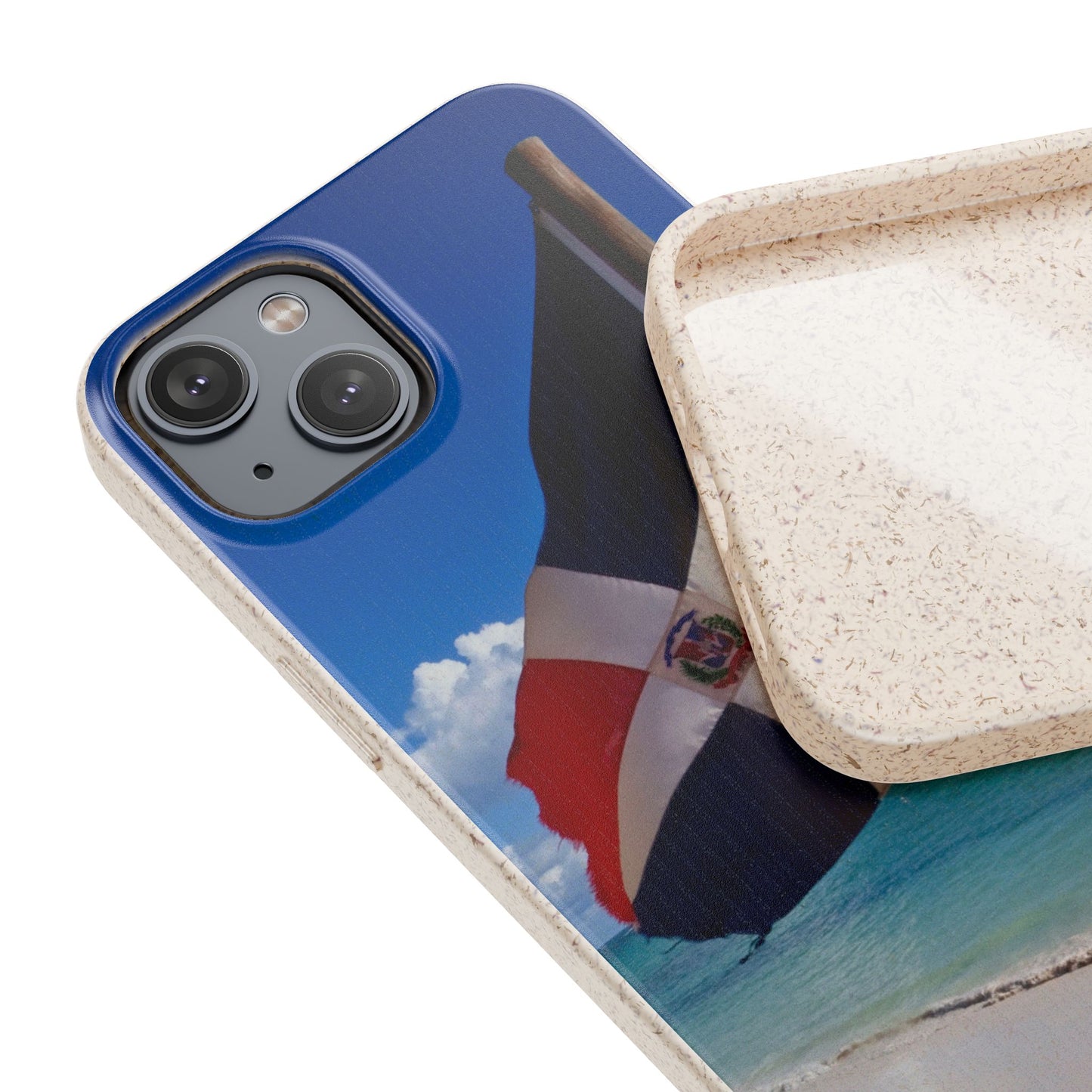 Funda Biodegradable | Bandera de RD en la Playa 🇩🇴 | iPhone y Samsung