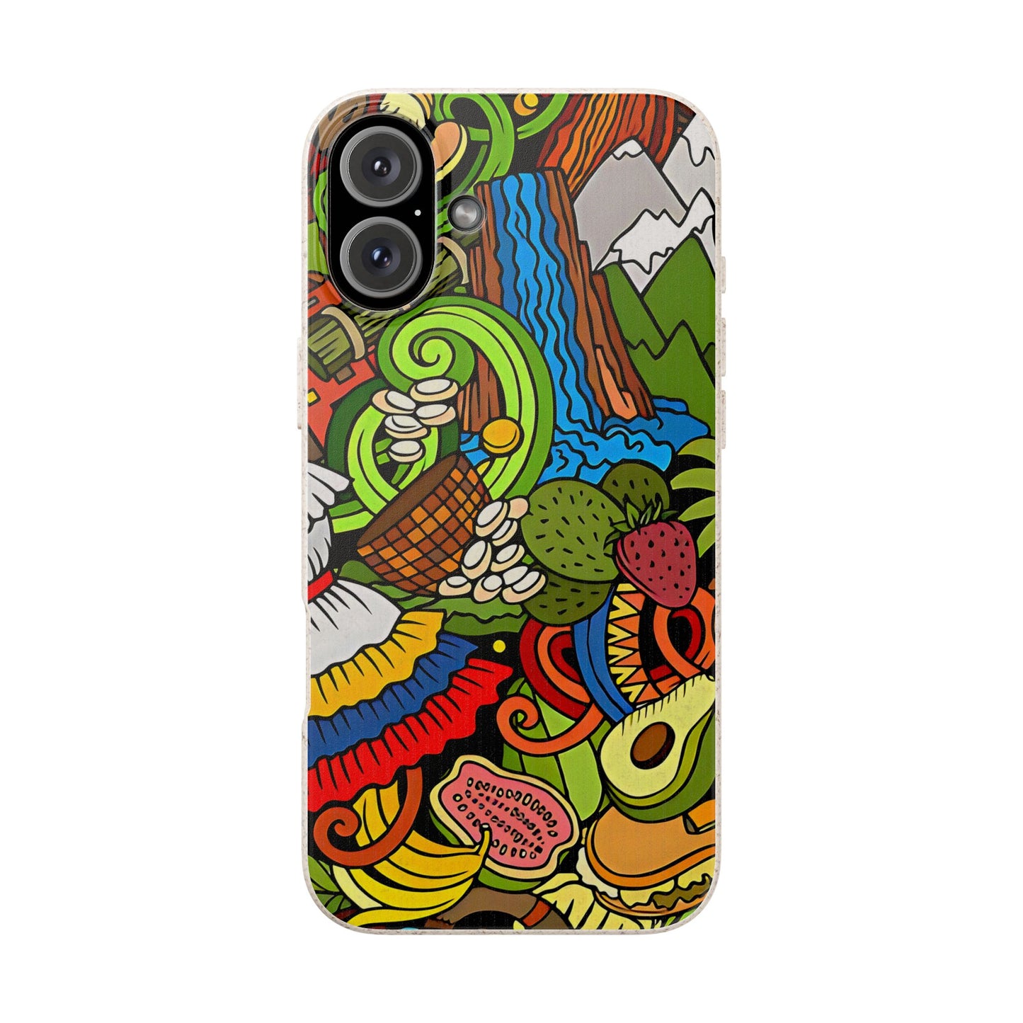 Funda Biodegradable | Dibujo Doodle cosas típicas de Venezuela | iPhone y Samsung