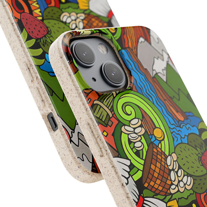 Funda Biodegradable | Dibujo Doodle cosas típicas de Venezuela | iPhone y Samsung