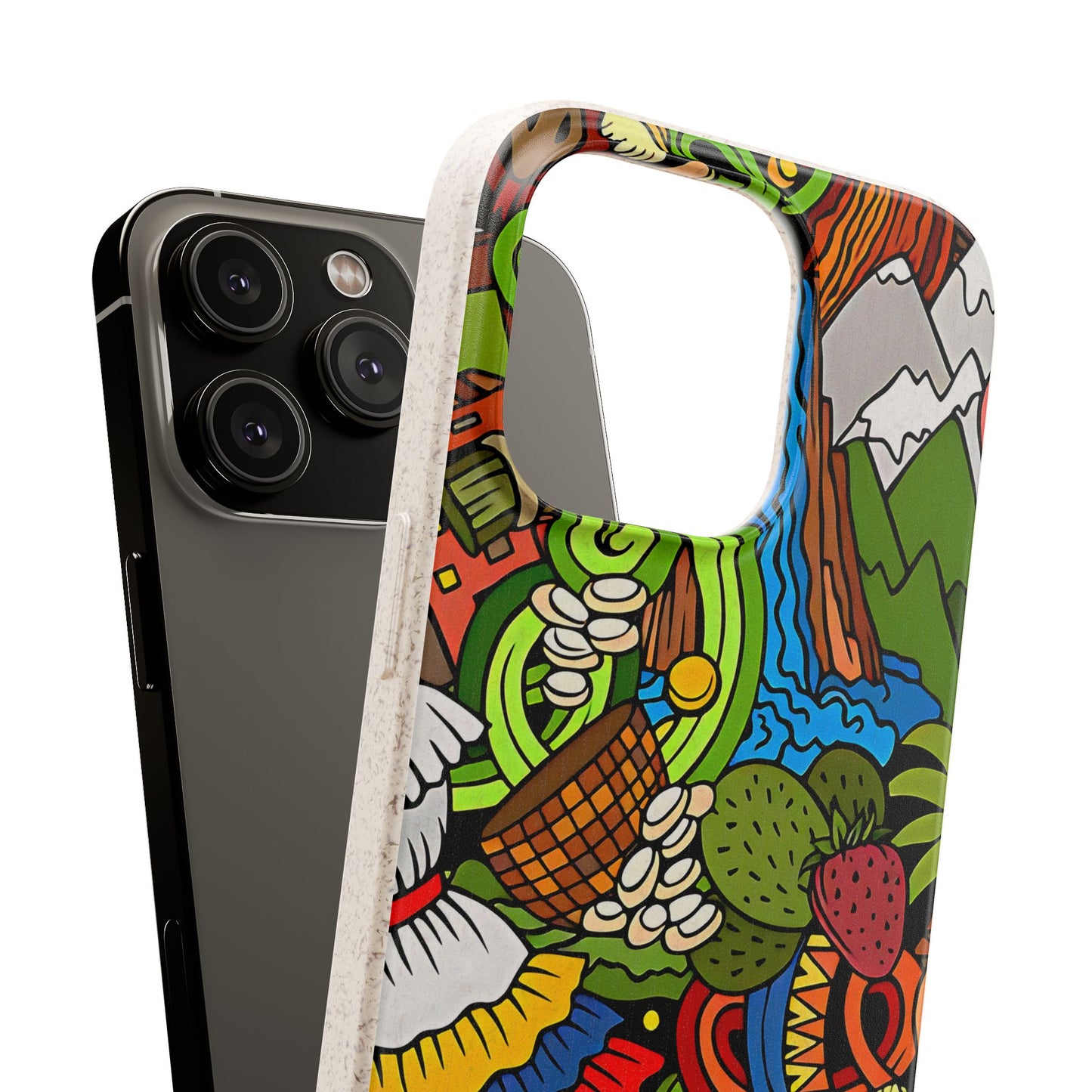 Funda Biodegradable | Dibujo Doodle cosas típicas de Venezuela | iPhone y Samsung