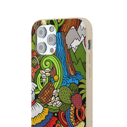 Funda Biodegradable | Dibujo Doodle cosas típicas de Venezuela | iPhone y Samsung
