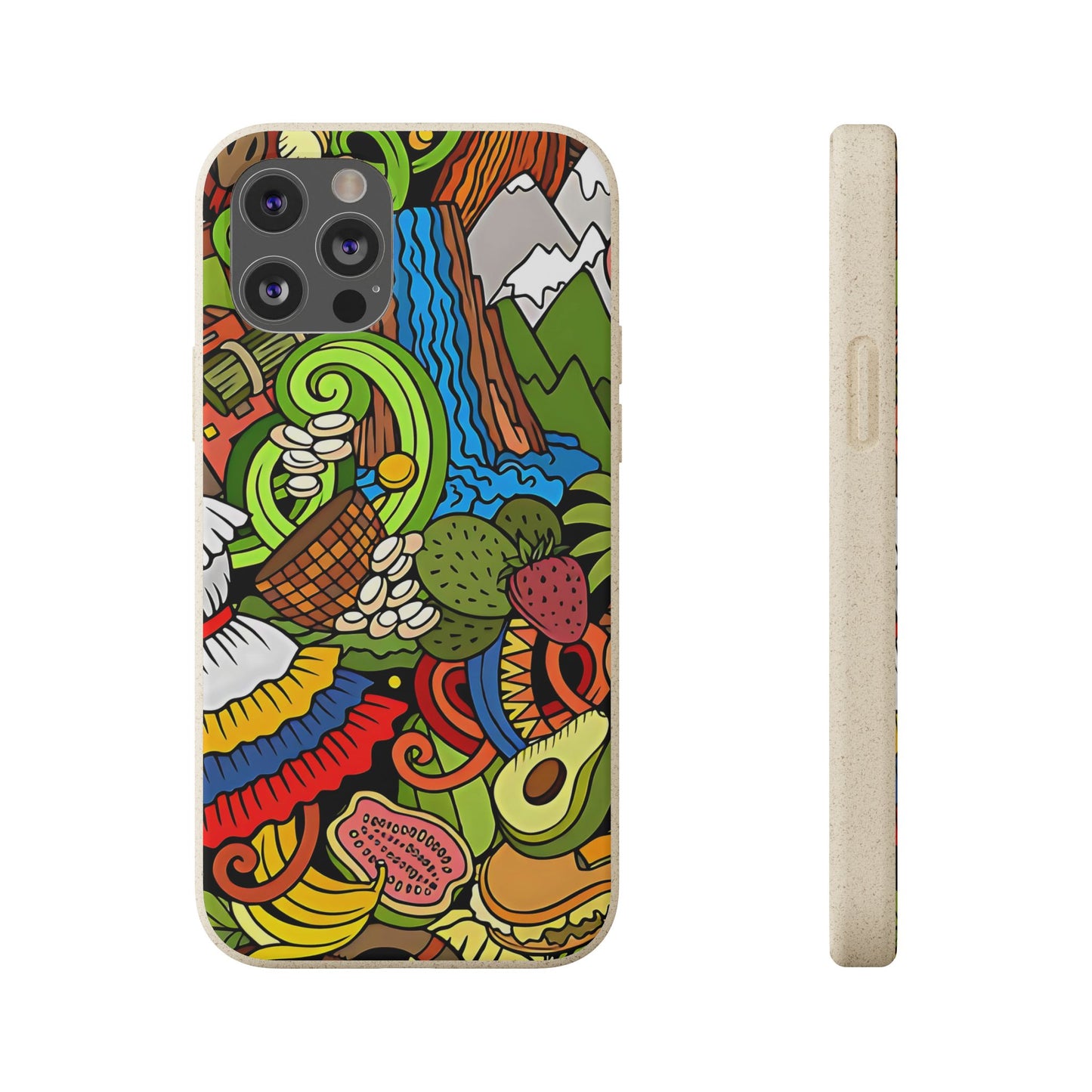 Funda Biodegradable | Dibujo Doodle cosas típicas de Venezuela | iPhone y Samsung