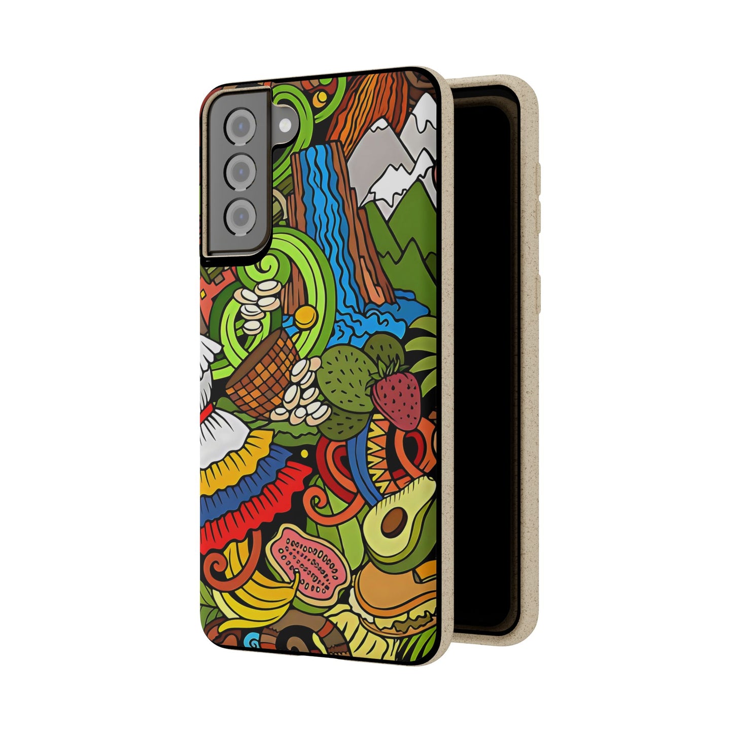 Funda Biodegradable | Dibujo Doodle cosas típicas de Venezuela | iPhone y Samsung