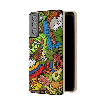 Funda Biodegradable | Dibujo Doodle cosas típicas de Venezuela | iPhone y Samsung