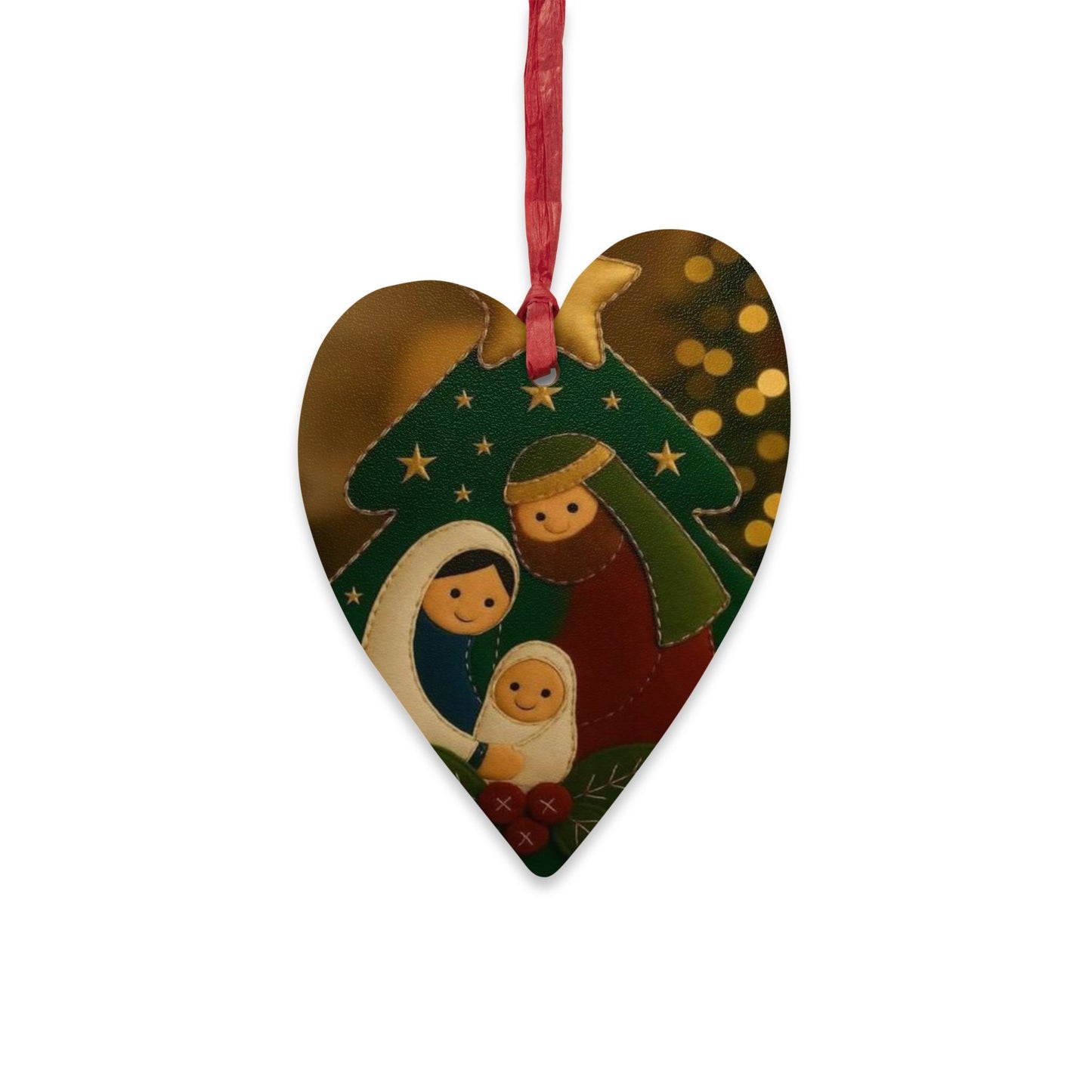 Adorno Navideño de Madera — Nacimiento del Niño Jesús (Belén)