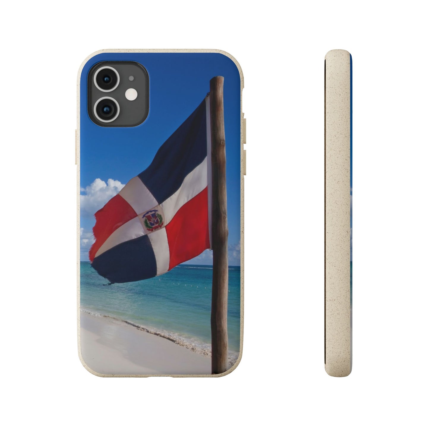 Funda Biodegradable | Bandera de RD en la Playa 🇩🇴 | iPhone y Samsung