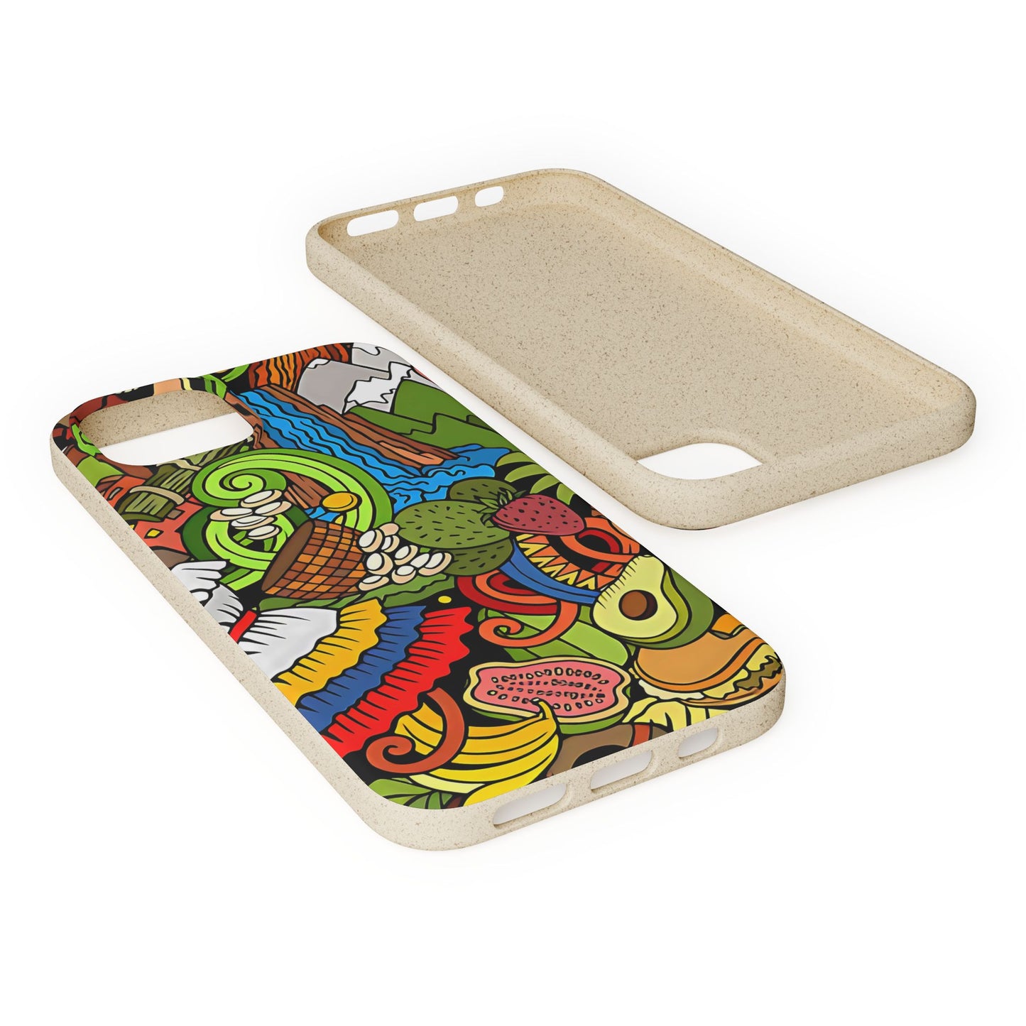 Funda Biodegradable | Dibujo Doodle cosas típicas de Venezuela | iPhone y Samsung