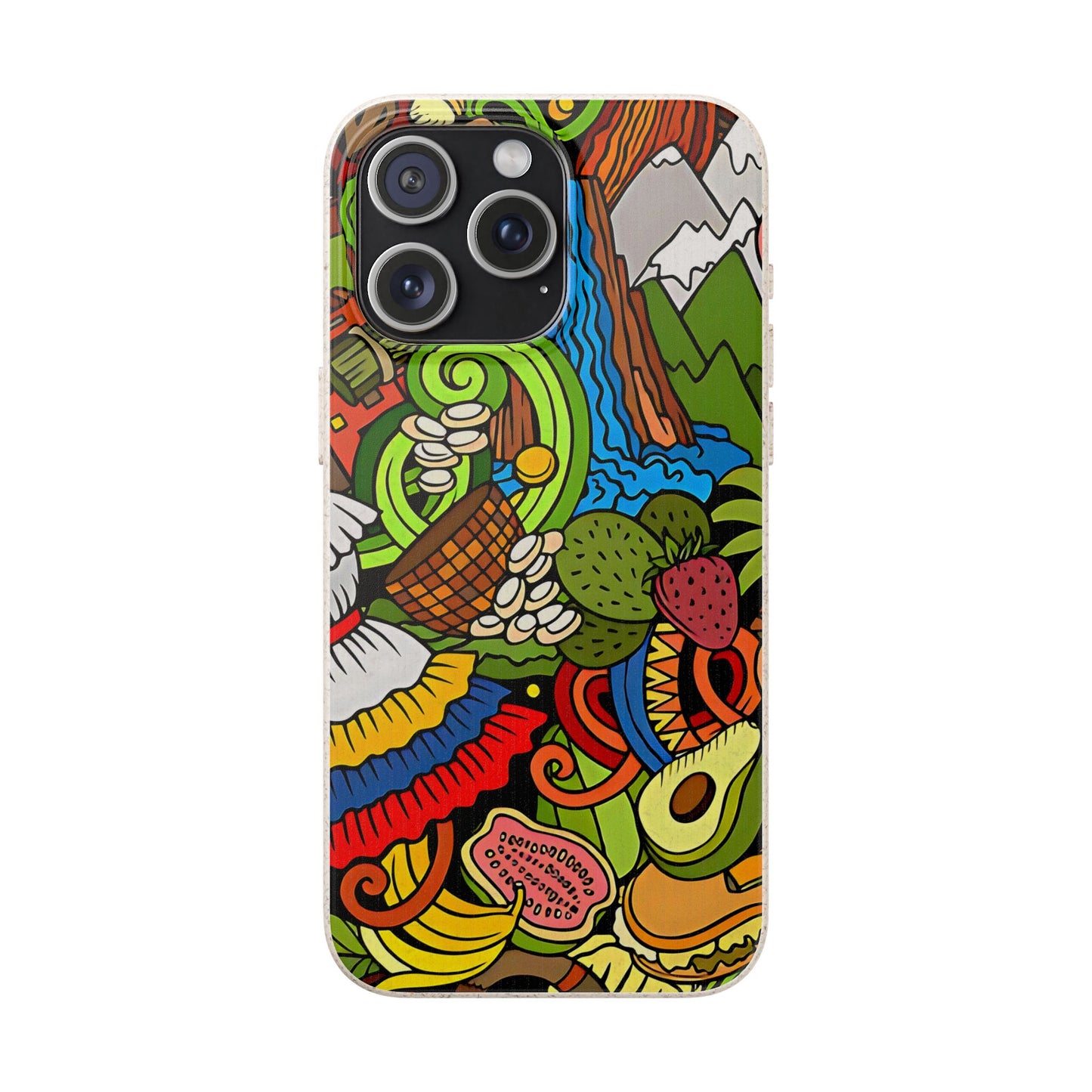 Funda Biodegradable | Dibujo Doodle cosas típicas de Venezuela | iPhone y Samsung