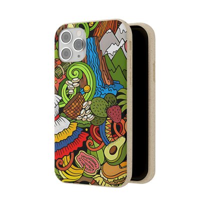 Funda Biodegradable | Dibujo Doodle cosas típicas de Venezuela | iPhone y Samsung