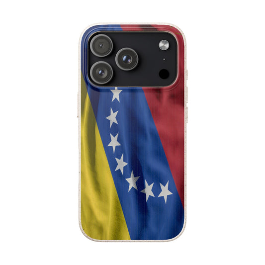 Forro para Celular Bandera de Venezuela | 7 Estrellas | Biodegradable | Personalízalo con tus iniciales o nombre