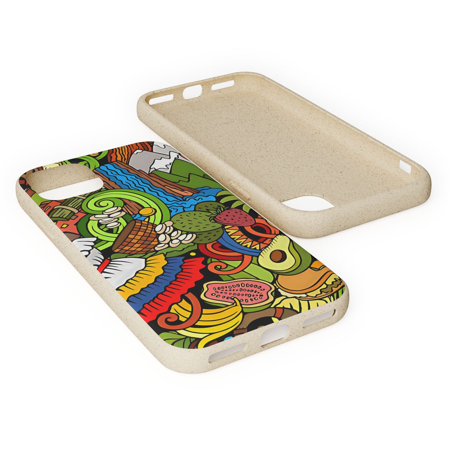 Funda Biodegradable | Dibujo Doodle cosas típicas de Venezuela | iPhone y Samsung