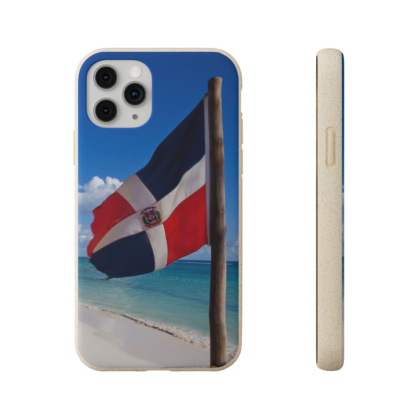 Funda Biodegradable | Bandera de RD en la Playa 🇩🇴 | iPhone y Samsung