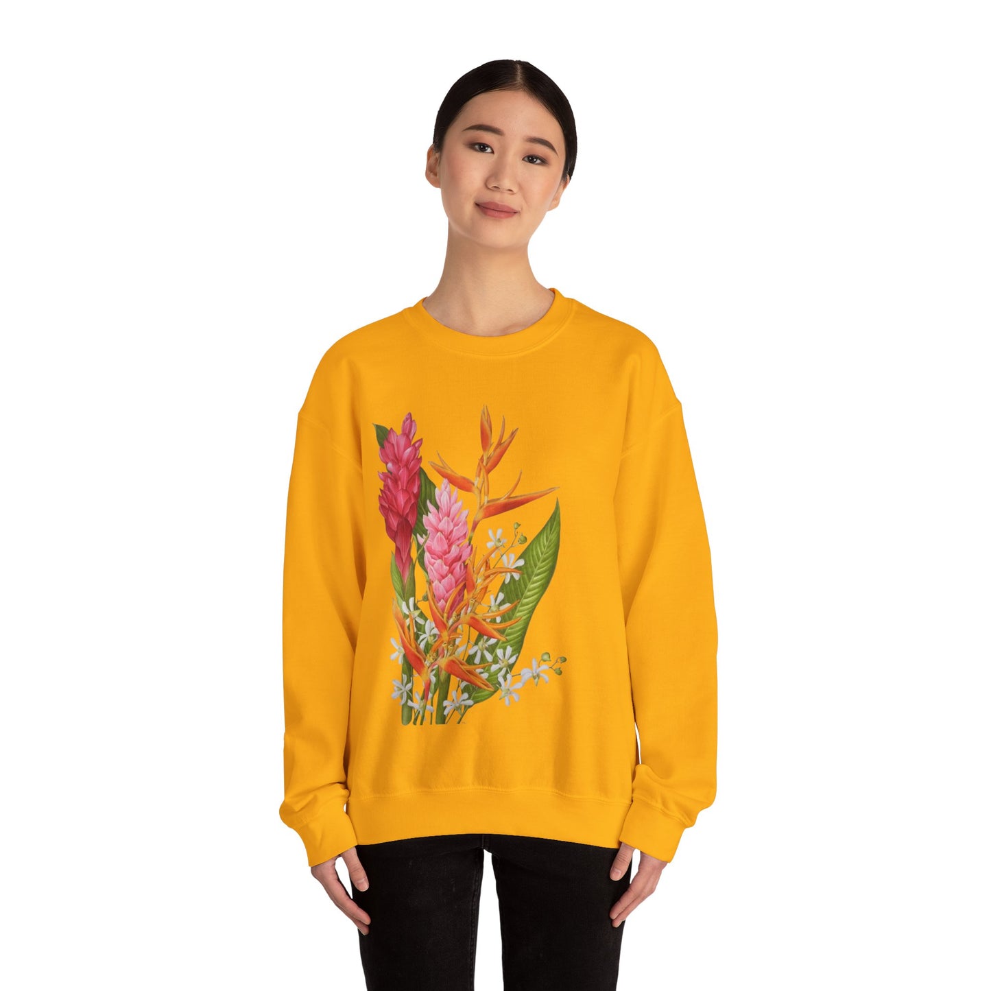 Sudadera Tropical Floral — Ave del Paraíso & Ramo de Jengibre (Unisex)