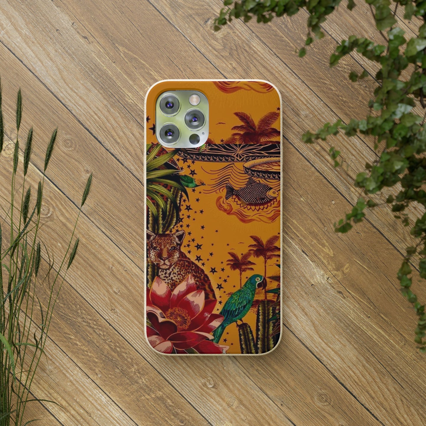 🌿 Fundas Biodegradables – Pintura de la Amazonía | Funda Ecológica para iPhone y Samsung