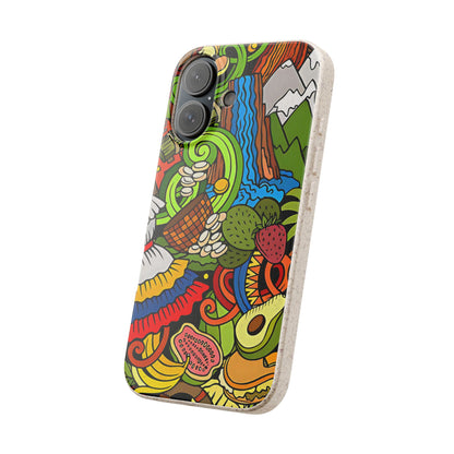 Funda Biodegradable | Dibujo Doodle cosas típicas de Venezuela | iPhone y Samsung