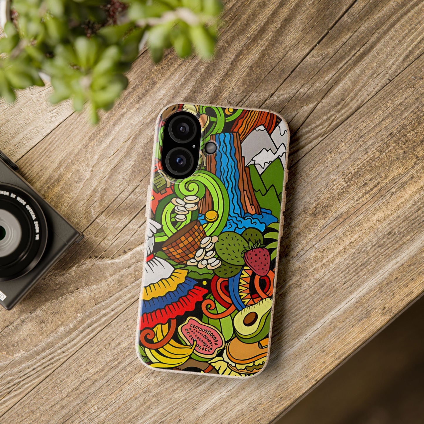 Funda Biodegradable | Dibujo Doodle cosas típicas de Venezuela | iPhone y Samsung