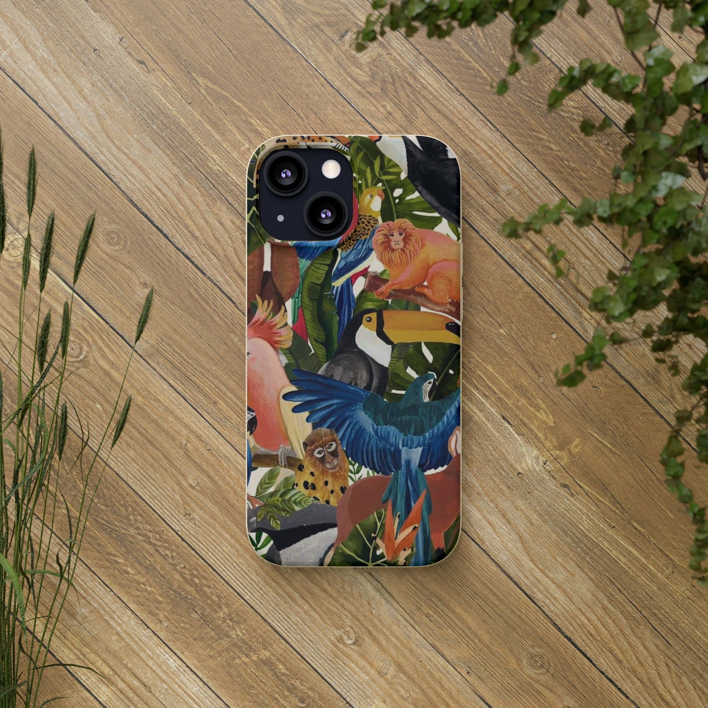 Funda Biodegradable | Pintura Aves de la Amazonía | iPhone y Samsung