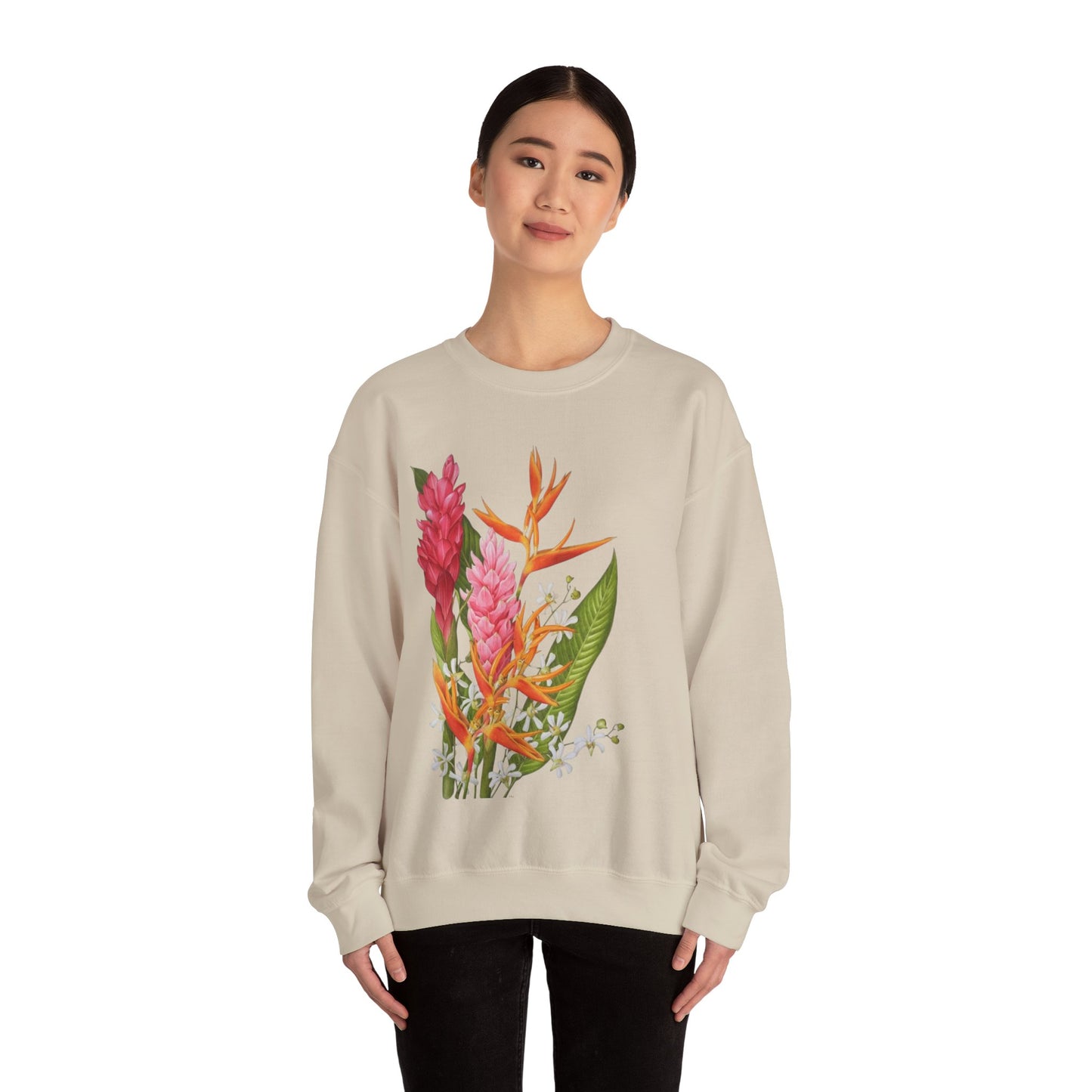 Sudadera Tropical Floral — Ave del Paraíso & Ramo de Jengibre (Unisex)